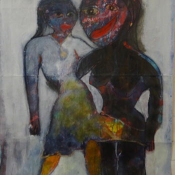 Картина под названием "Les deux amies" - Jacques Stemer, Подлинное произведение искусства, Акрил