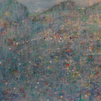 Pintura intitulada "Paysage abstrait" por Jacques Stemer, Obras de arte originais, Acrílico