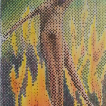 Painting titled "Tout feu tout flamm…" by Jacques Tafforeau, Original Artwork, Spray paint