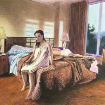 Картина под названием "L’insomnie." - Jacques Tafforeau, Подлинное произведение искусства, Другой