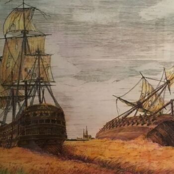 Malerei mit dem Titel "Armada Beauceronne." von Jacques Tafforeau, Original-Kunstwerk, Andere