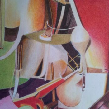 Картина под названием "Automates." - Jacques Tafforeau, Подлинное произведение искусства, Другой