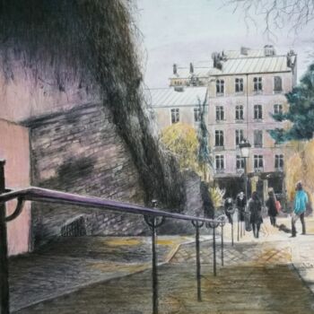 Malarstwo zatytułowany „Rue du Calvaire à M…” autorstwa Jacques Tafforeau, Oryginalna praca, Inny