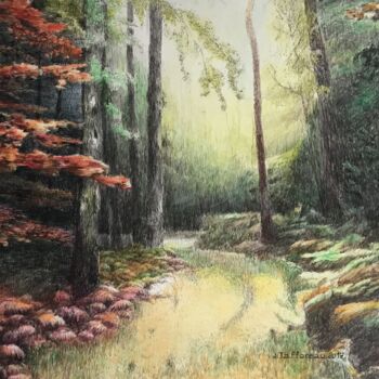 Peinture intitulée "Forêt de Bruceliand…" par Jacques Tafforeau, Œuvre d'art originale, Autre