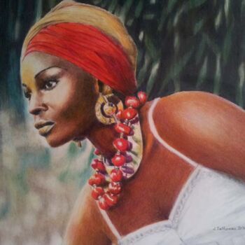 「Beauté Africaine.」というタイトルの絵画 Jacques Tafforeauによって, オリジナルのアートワーク, その他