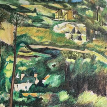 Peinture intitulée "Paysage en Provence…" par Jacques Tafforeau, Œuvre d'art originale, Autre