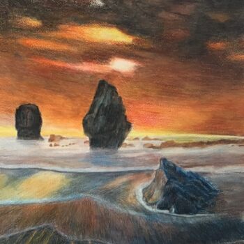 Peinture intitulée "Fin de terre." par Jacques Tafforeau, Œuvre d'art originale, Autre