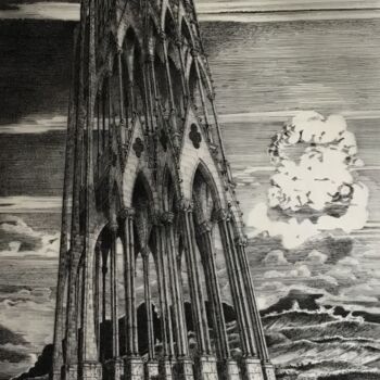 Incisioni, stampe intitolato "Le temple menacé." da Jacques Tafforeau, Opera d'arte originale, Altro