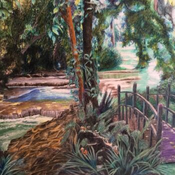 Painting titled "Nature : cascades." by Jacques Tafforeau, Original Artwork, Other