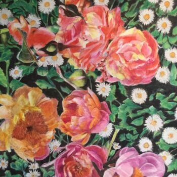 Peinture intitulée "ASSORTIMENT FLORAL" par Jacques Tafforeau, Œuvre d'art originale, Aquarelle