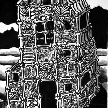 Drawing titled "Old Dutch Charnel H…" by Jacques Tange, Original Artwork, Marker