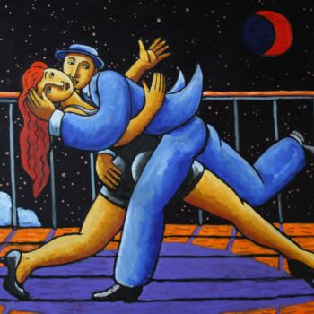 Pintura intitulada "Titanic Tango" por Jacques Tange, Obras de arte originais, Óleo