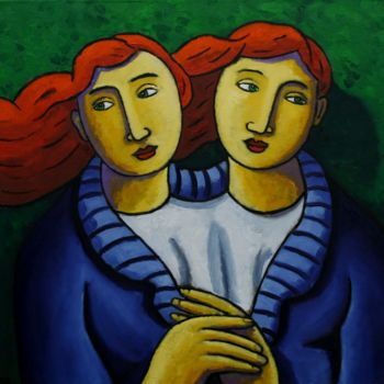 Pintura intitulada "Siamese Twins" por Jacques Tange, Obras de arte originais
