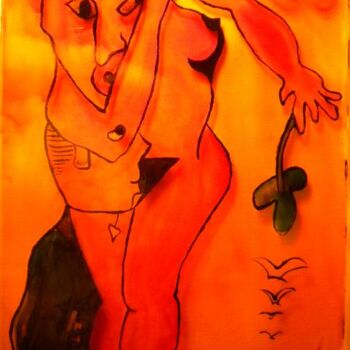 Schilderij getiteld "ADAM & EVE" door Jacques Van Moer, Origineel Kunstwerk, Olie