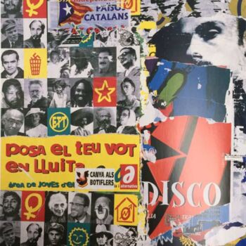 Collages intitulée "Disco, place de la…" par Jacques Villeglé, Œuvre d'art originale