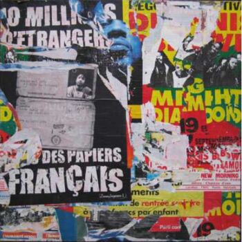 Collages intitulée "Doc Gynéco & N.T.M,…" par Jacques Villeglé, Œuvre d'art originale