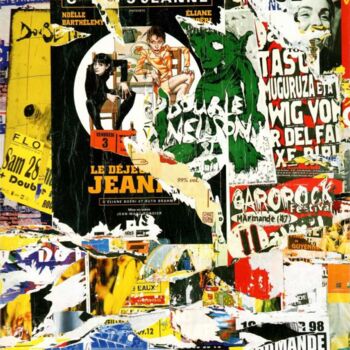 Collages intitulée "Double Nelson & Jea…" par Jacques Villeglé, Œuvre d'art originale