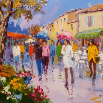 Painting titled "Jour de pluie" by Jacques Volpi, Original Artwork, Oil