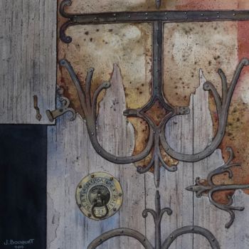 Pintura titulada "Moyen Age" por Jacques Bouquet, Obra de arte original, Acuarela