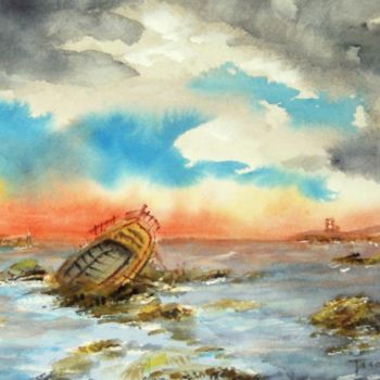 Painting titled "Marine 1345" by Jacques Coeur, Original Artwork