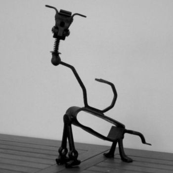 Sculpture intitulée "Gaspard l'ethologue" par Jacques Egli, Œuvre d'art originale, Métaux