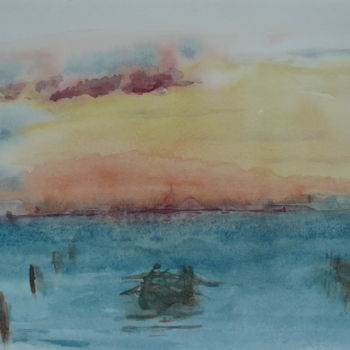 Peinture intitulée "Venise, depuis la l…" par Jacques Paulus, Œuvre d'art originale, Aquarelle