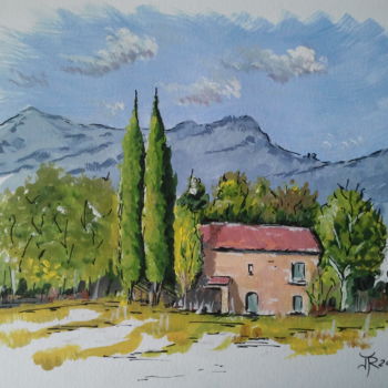 Schilderij getiteld "En Provence" door Jordan Ravy, Origineel Kunstwerk, Gouache