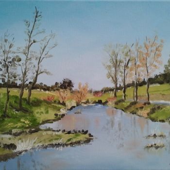 Peinture intitulée "Les étangs" par Jordan Ravy, Œuvre d'art originale, Huile