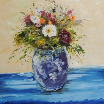 Pintura titulada "Bouquet de fleurs d…" por Jordan Ravy, Obra de arte original, Oleo