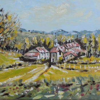 Pintura intitulada "Village" por Jordan Ravy, Obras de arte originais, Óleo
