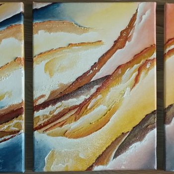 Painting titled "Triptyque" by Jacques Inizan, Original Artwork, Acrylic