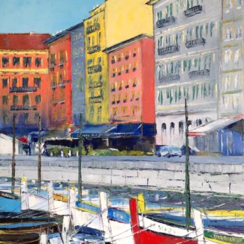 Pintura titulada "quartier du port" por Jacques Lajoinie, Obra de arte original, Oleo