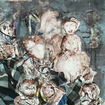 Collages titled "Veillée des Utopist…" by Jacques Pinon, Original Artwork, Paper cutting