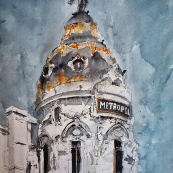 Painting titled "Madrid, siempre Mad…" by Jacques Villares, Original Artwork, Watercolor