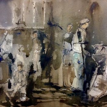 Painting titled "dickens-1" by Jacques Villares, Original Artwork, Watercolor