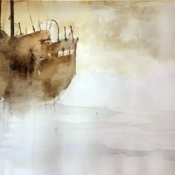 Pintura titulada "navegando-2.jpg" por Jacques Villares, Obra de arte original, Acuarela