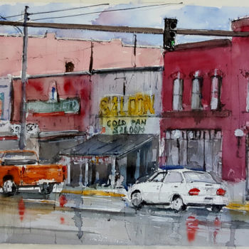 Painting titled "USA 3" by Jacques Villares, Original Artwork, Watercolor