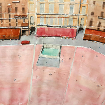 Pintura titulada "Siena" por Jacques Villares, Obra de arte original, Acuarela