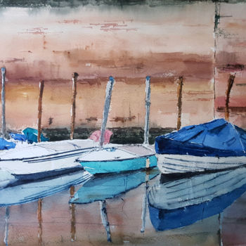 Painting titled "Reflejos" by Jacques Villares, Original Artwork, Watercolor