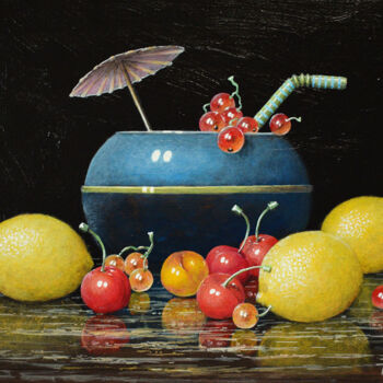 Malerei mit dem Titel "Soupe de fruits" von Jacquiot, Original-Kunstwerk, Acryl