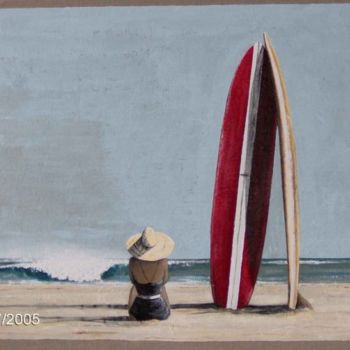 Картина под названием "SURF WIDOW" - Jacquotte Gaignault, Подлинное произведение искусства