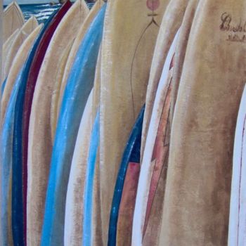 Malarstwo zatytułowany „SURFBOARDS in Biarr…” autorstwa Jacquotte Gaignault, Oryginalna praca