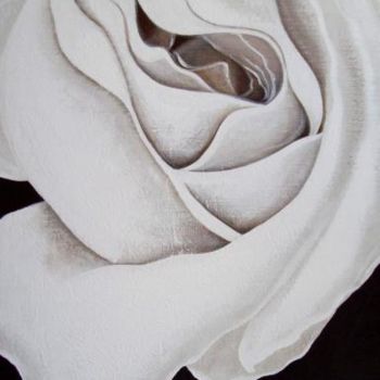 Peinture intitulée "WHITE ROSE" par Jacquotte Gaignault, Œuvre d'art originale