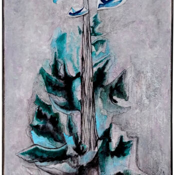 제목이 "Twitter"인 미술작품 N Jacquounain로, 원작, 아크릴 나무 들것 프레임에 장착됨