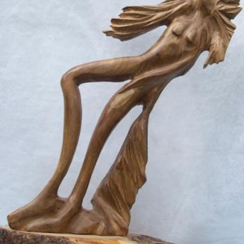 Sculpture intitulée "La Femme Coquillage" par Sculpures Culpin, Œuvre d'art originale, Bois