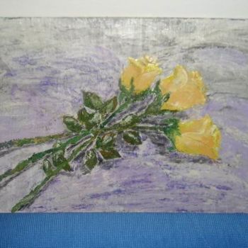 Painting titled "yellow roses" by Jadranka Cikic, Original Artwork