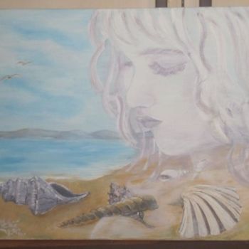Painting titled "Girl with shells" by Jadranka Cikic, Original Artwork