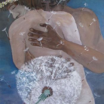 Pintura titulada "Hug with dandelion" por Jadranka Cikic, Obra de arte original