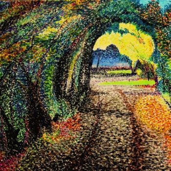 Drawing titled "Californian autumn…" by Jacques Durand, Original Artwork, Pastel