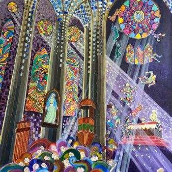 Painting titled "The Lighseekers (le…" by Jacques Durand, Original Artwork, Acrylic
